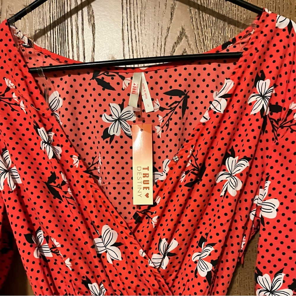 NWT Floral Red Jumpsuit - Picture 4 of 6